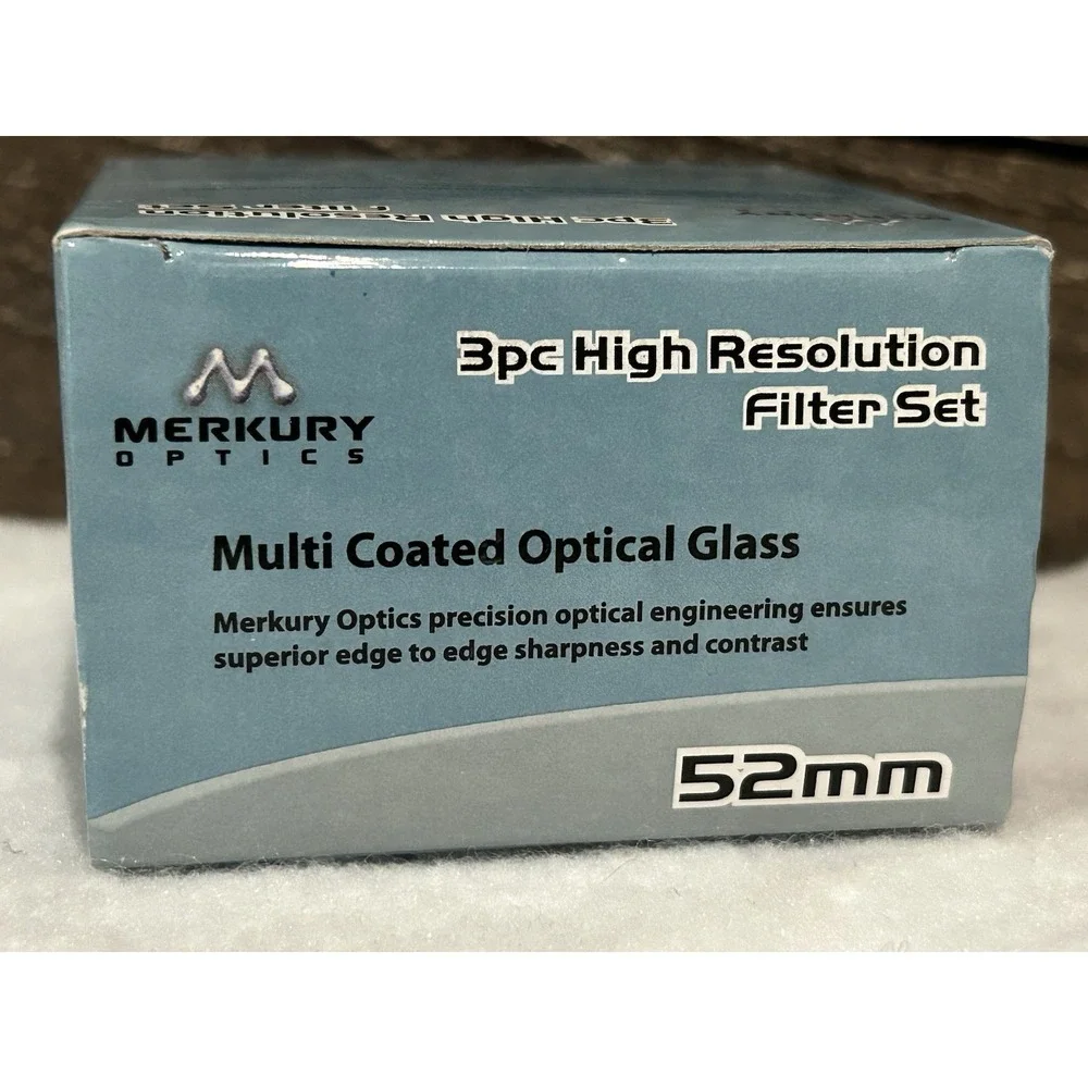 Merkury Mercury Optics 3-Piece 52mm High Resolution Filter Set New in‎ Box